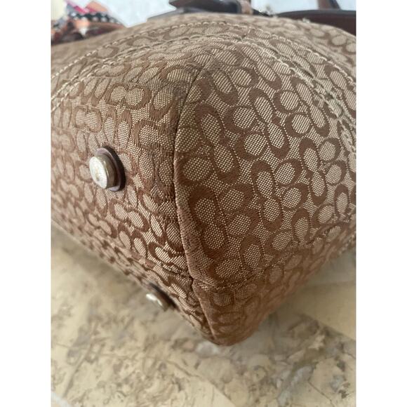 Coach SOHO Signature C Canvas Leather brown Shoulder bag HandBag F12312 - Picture 7 of 10